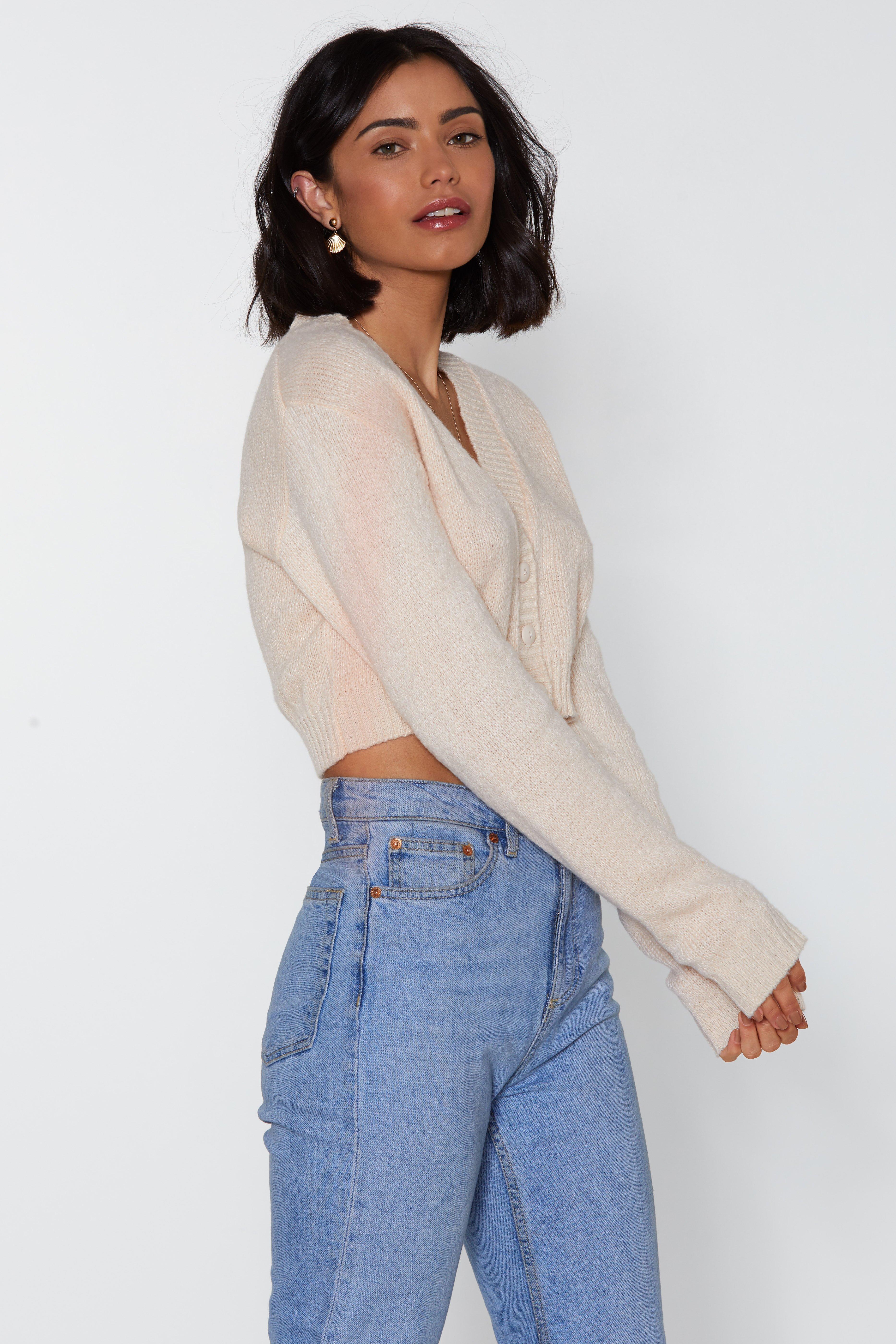 nasty gal yellow cardigan