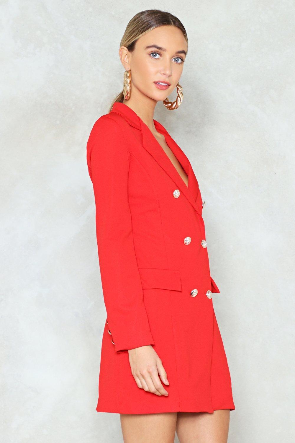 Nasty Gal Synthetic Lottie Blazer Dress in Red - Lyst