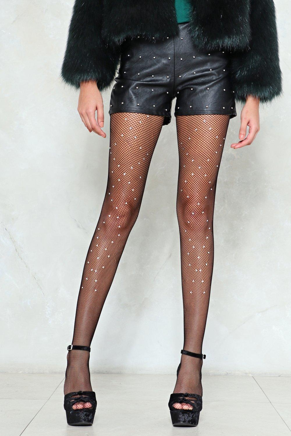 Diamante fishnet tights Clearance