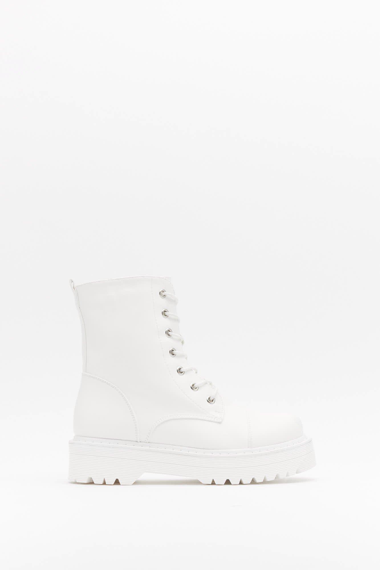 white biker boot