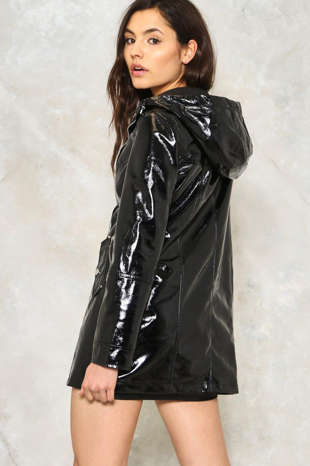 Nasty Gal Make It Rain Vinyl Raincoat in Black - Lyst