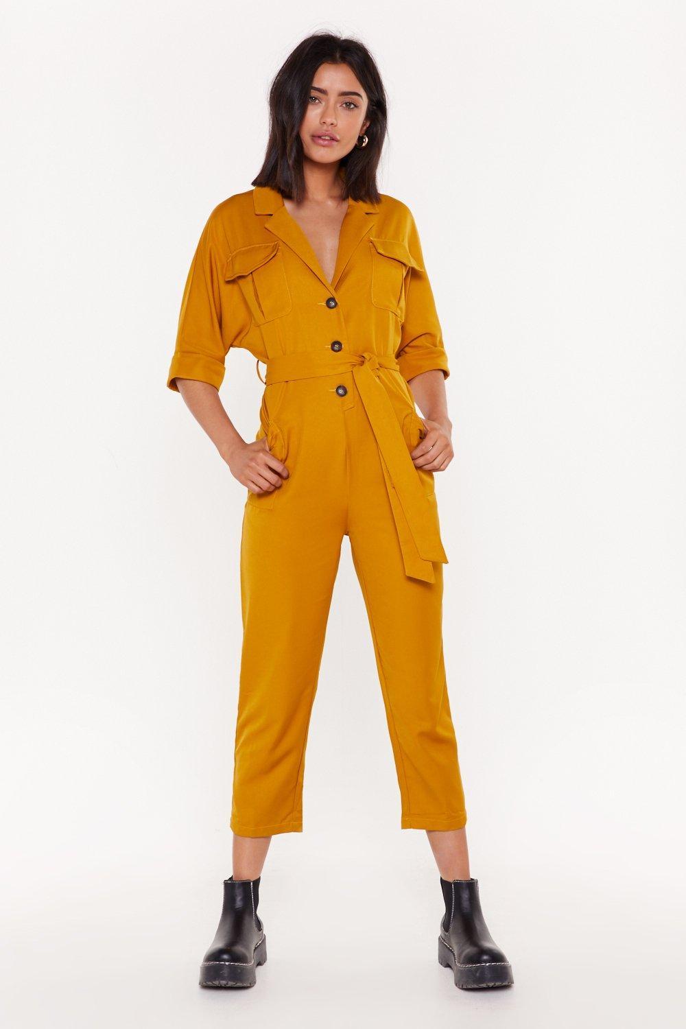 mustard boiler suit