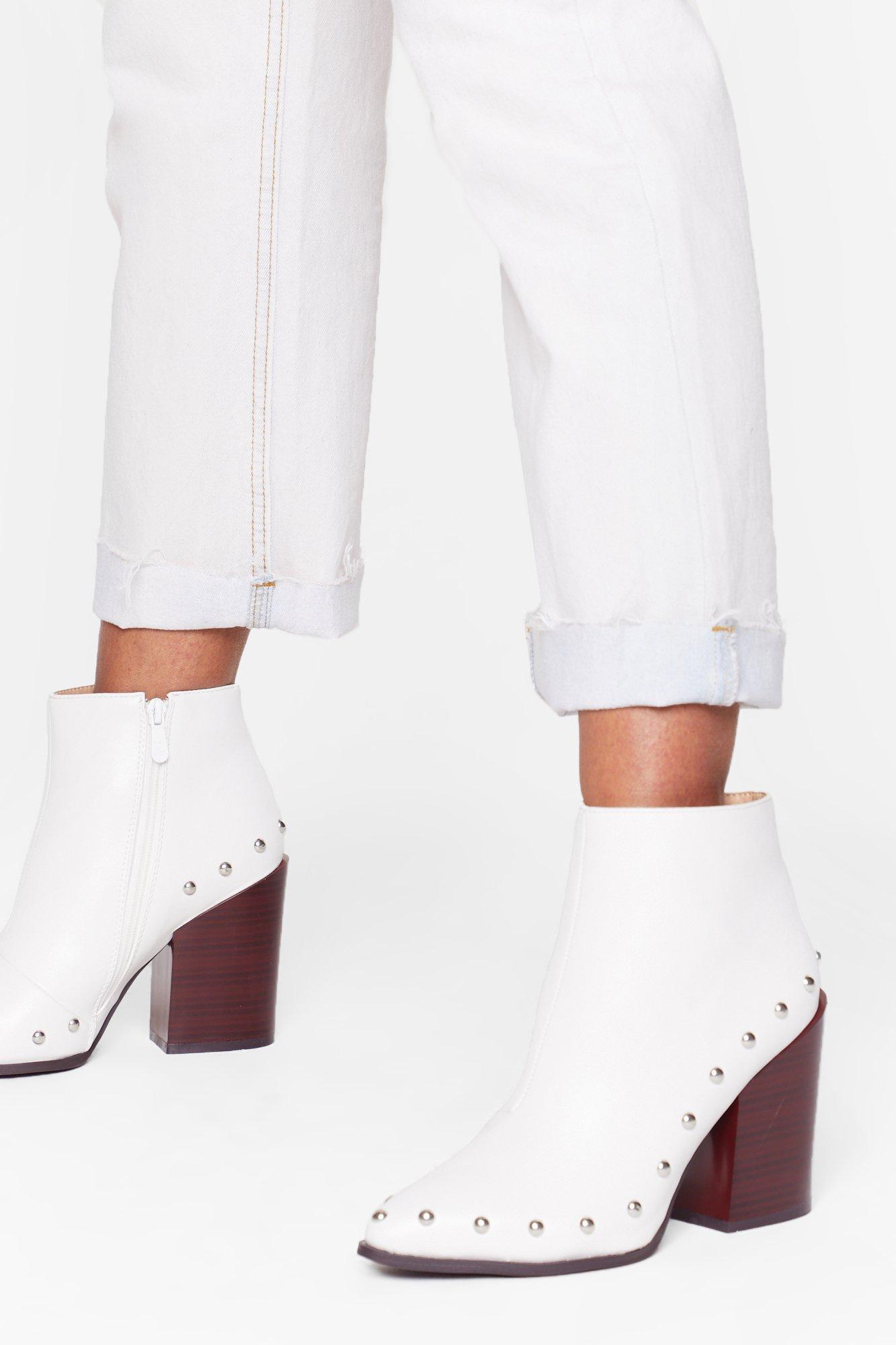 faux leather ankle shoes