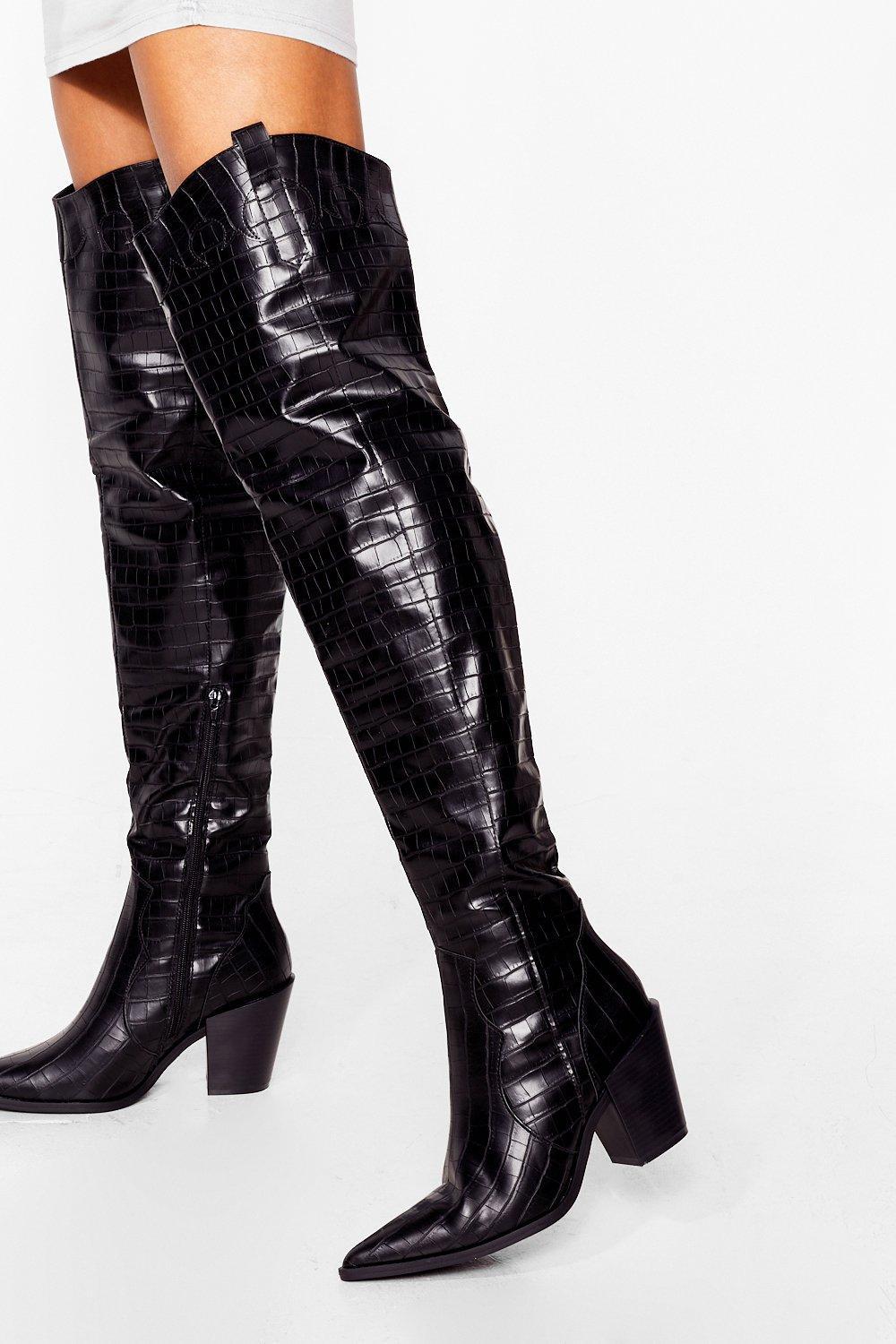 western thigh boots