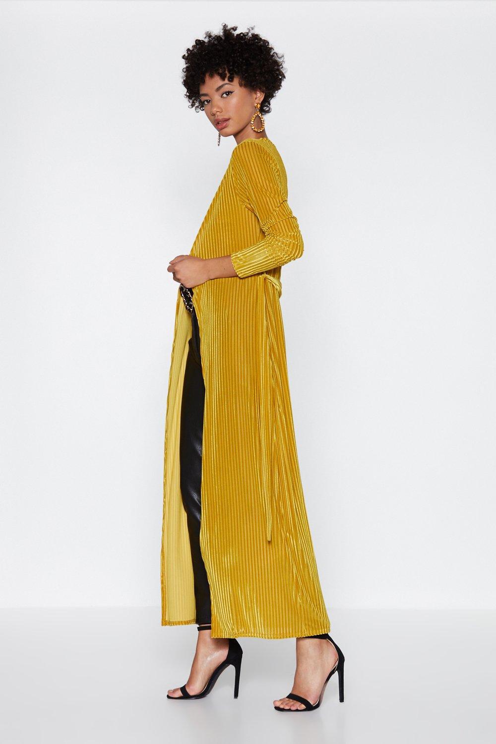 yellow duster coat
