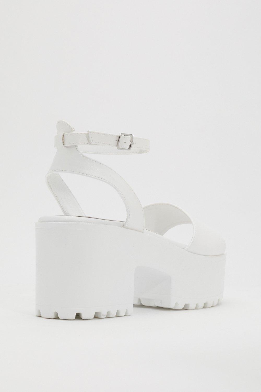 Nasty Gal "work It Cleated Platform Sandals" in White - Lyst