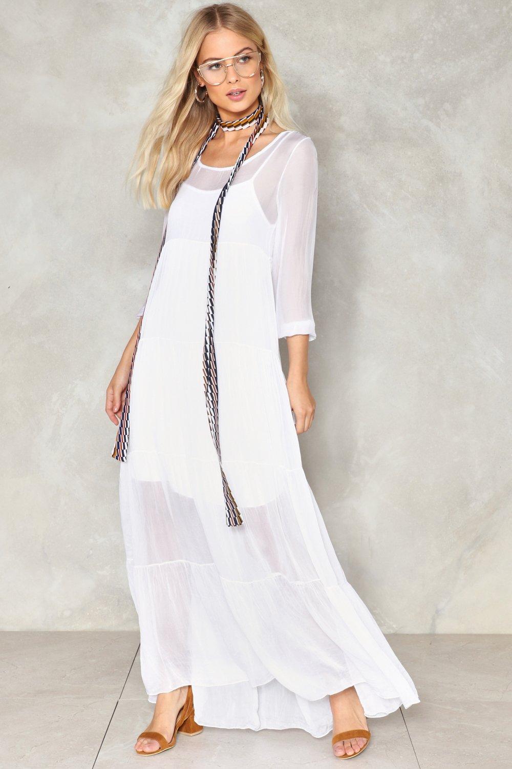 Nasty Gal Silk Double Layer Maxi Dress Silk Double Layer ...