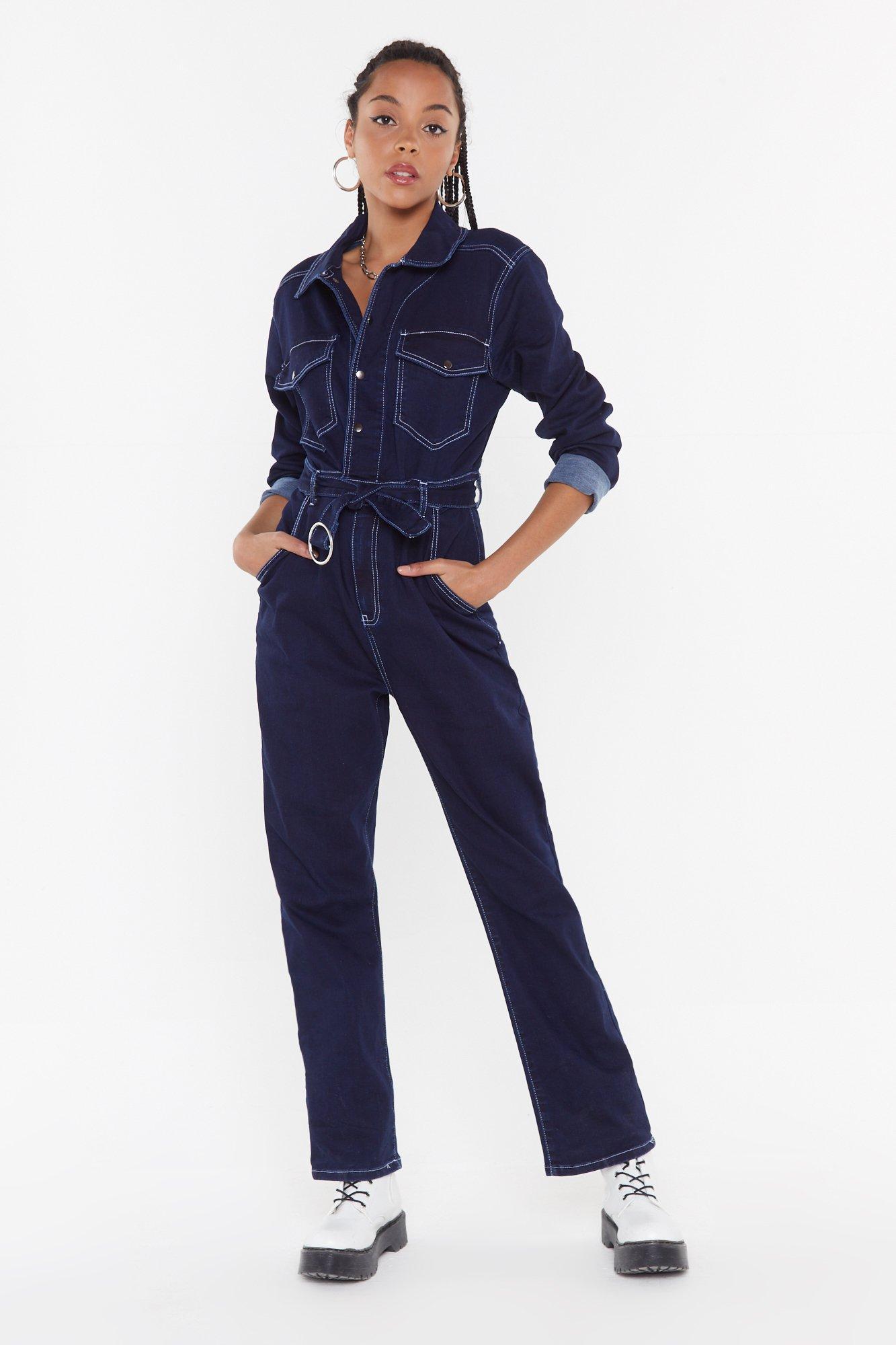 nasty gal denim boiler suit
