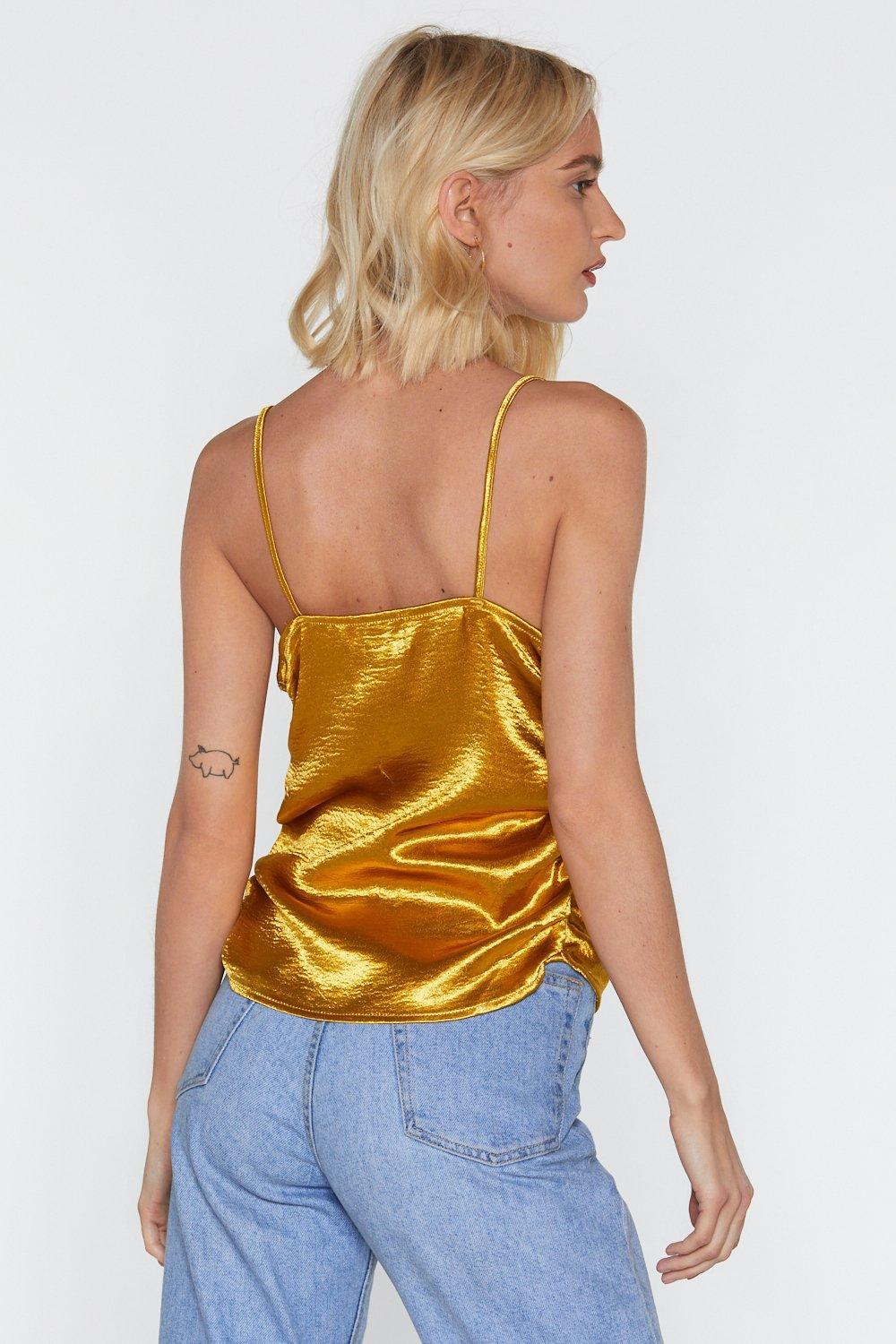 gold satin camisole top