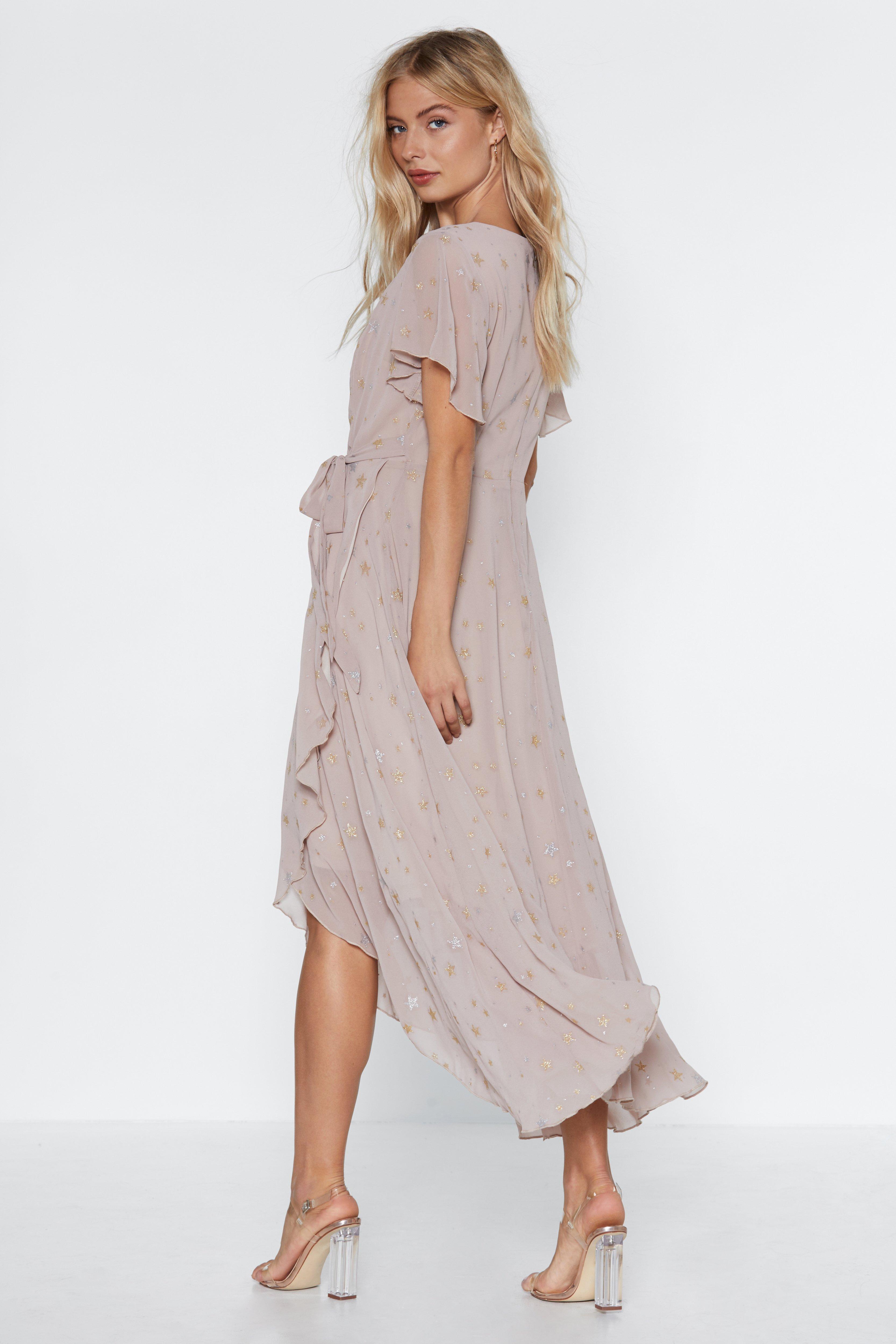 Nasty Gal Chiffon Get The Party Star Ted Wrap Dress Lyst