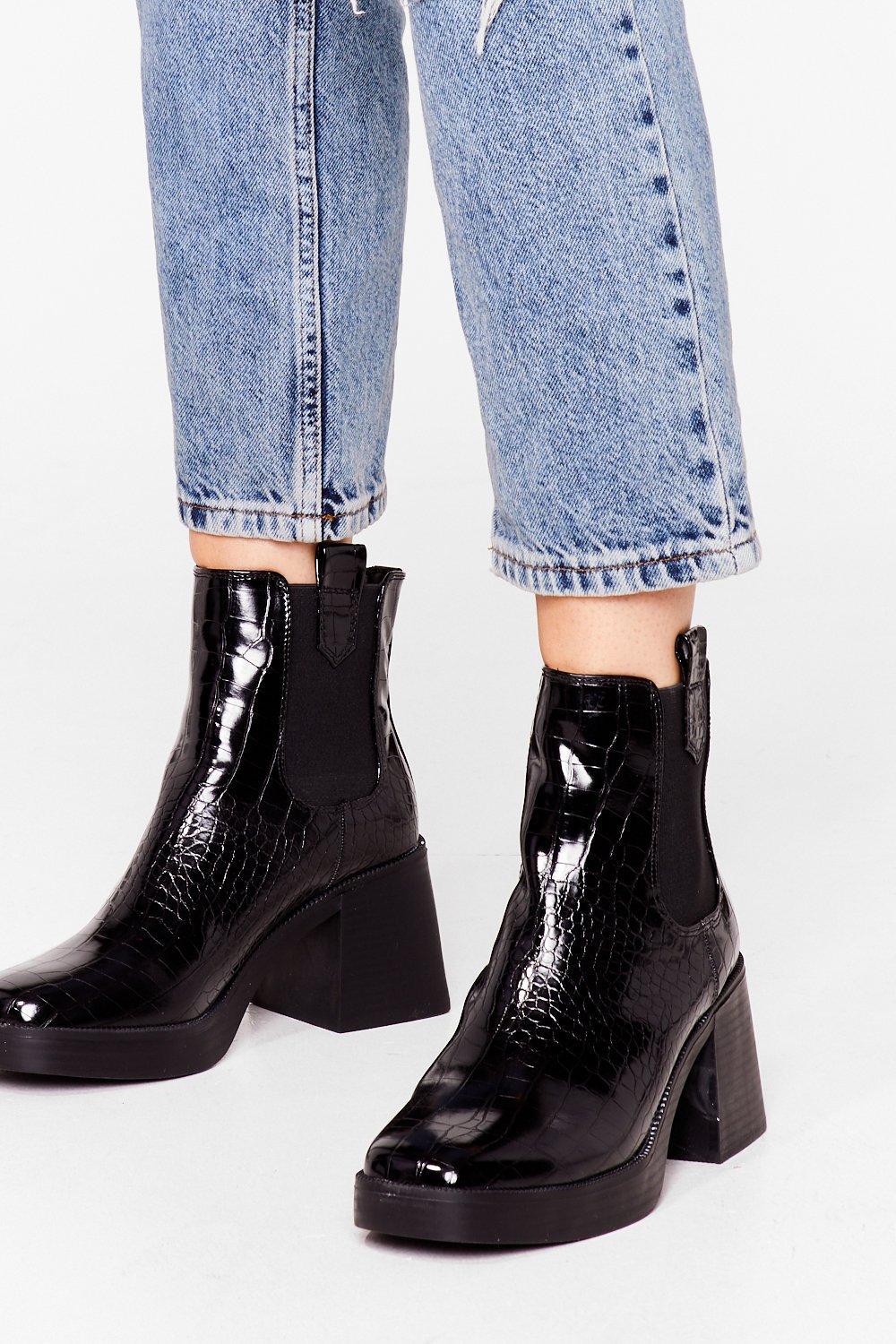leather croc boots