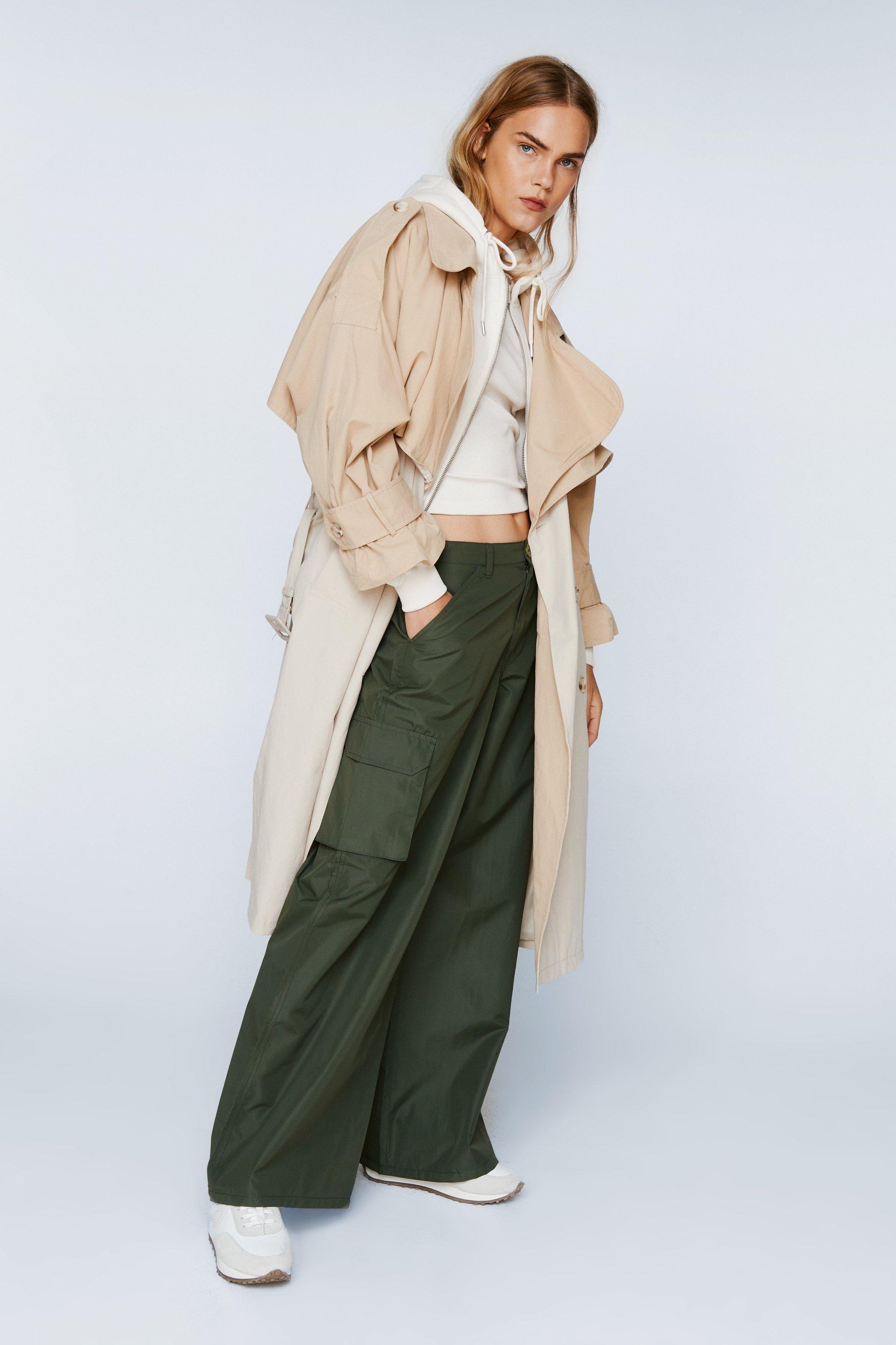 nasty gal green trench coat