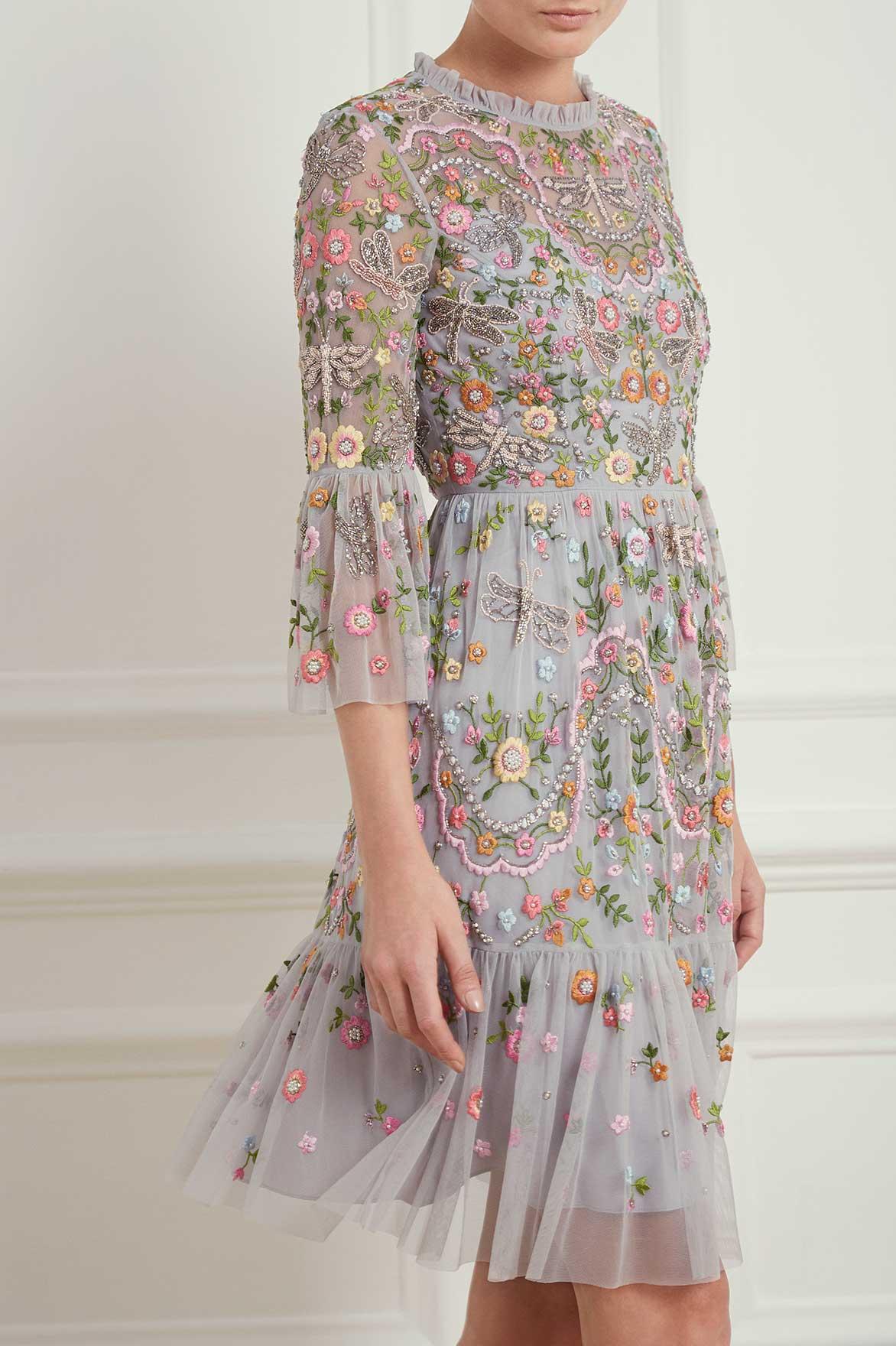 dragonfly garden midi dress