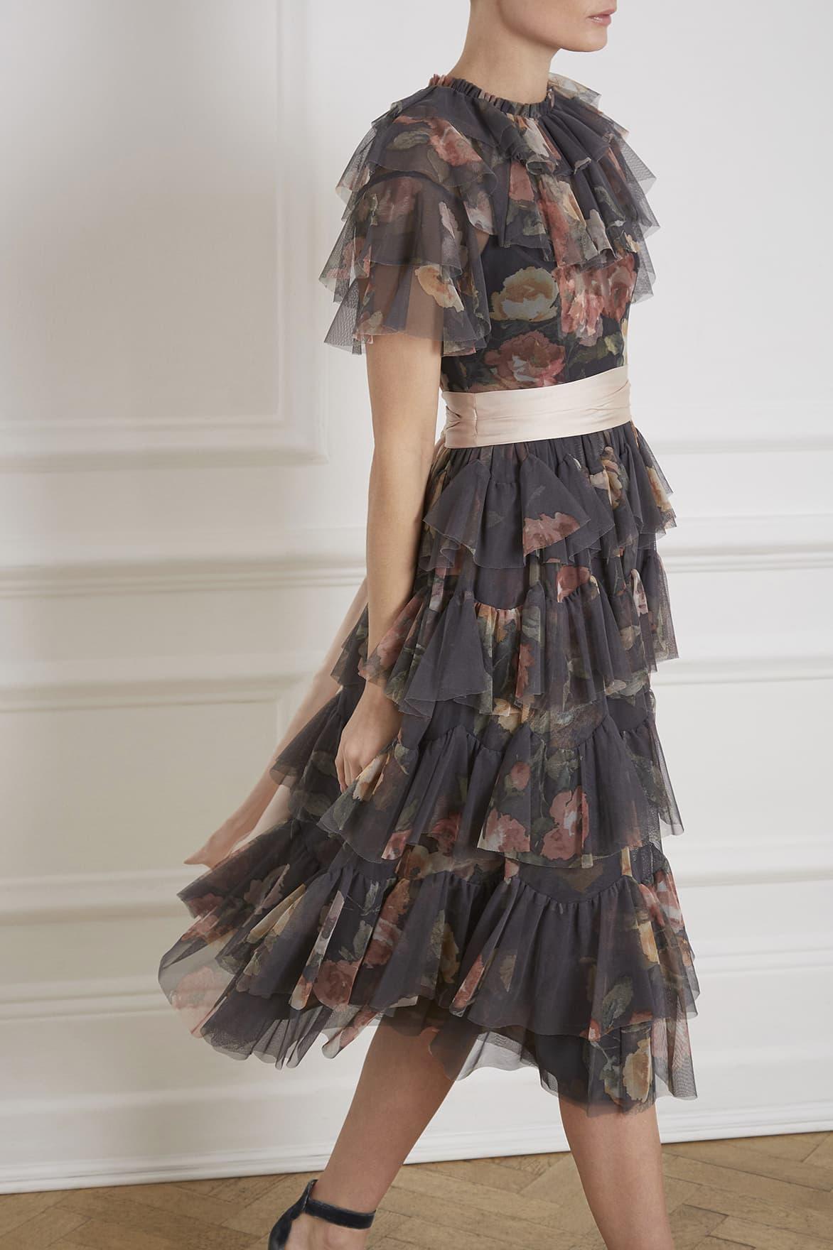 venetian rose tulle dress