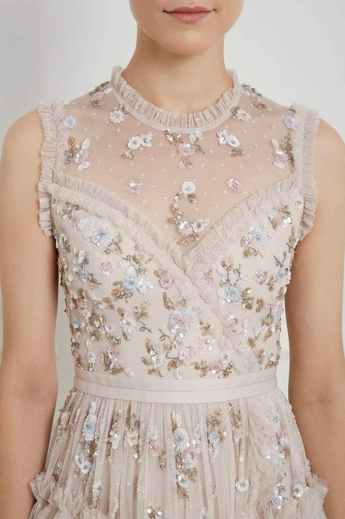needle and thread shimmer ditsy dress