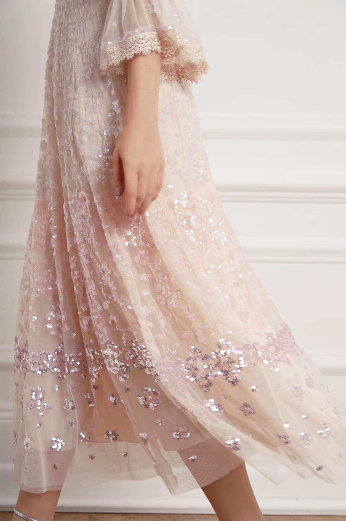 patchwork sequin ballerina dress