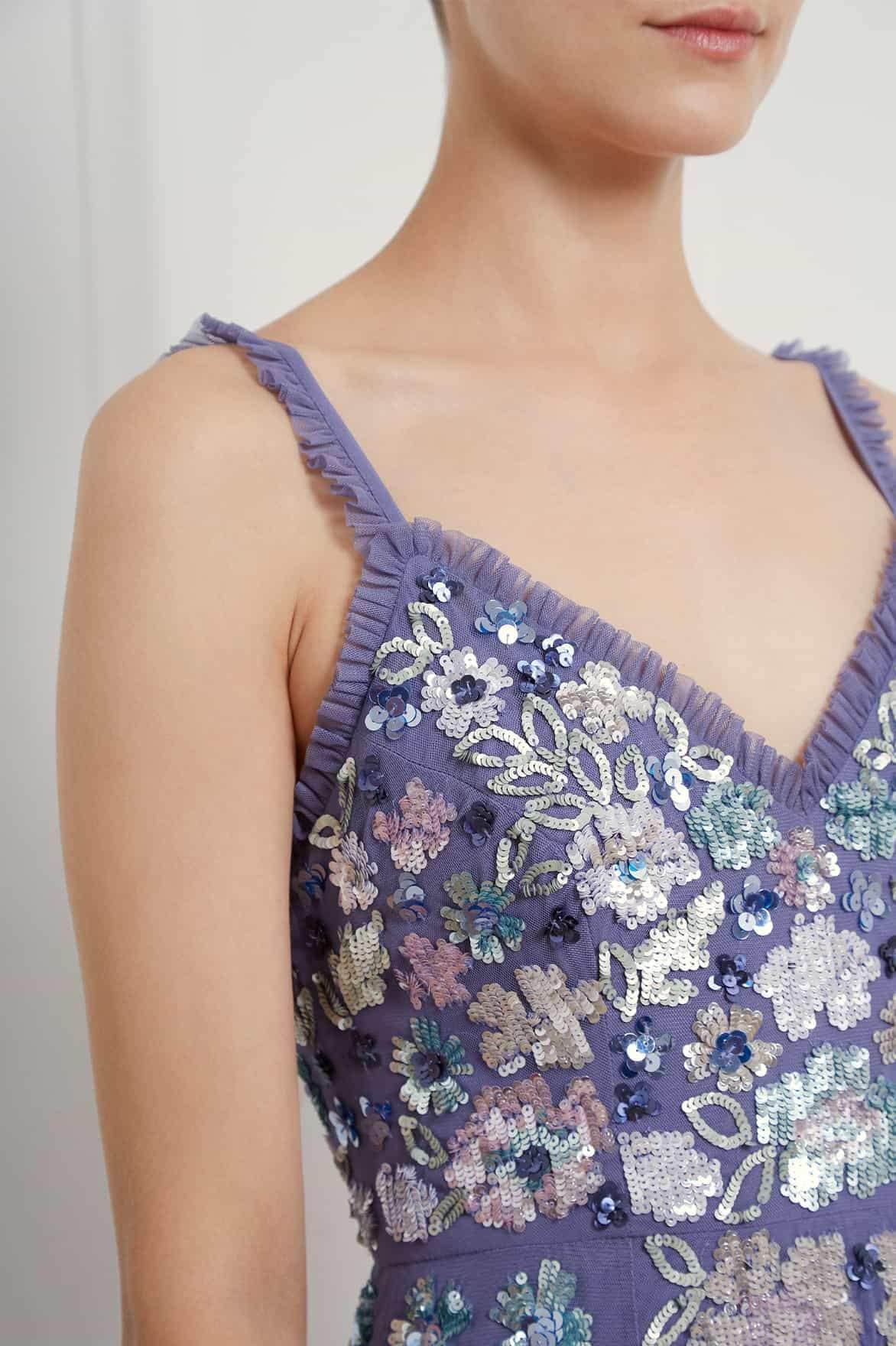 Needle & Thread Tulle Wildflower Sequin Gown in Purple - Lyst