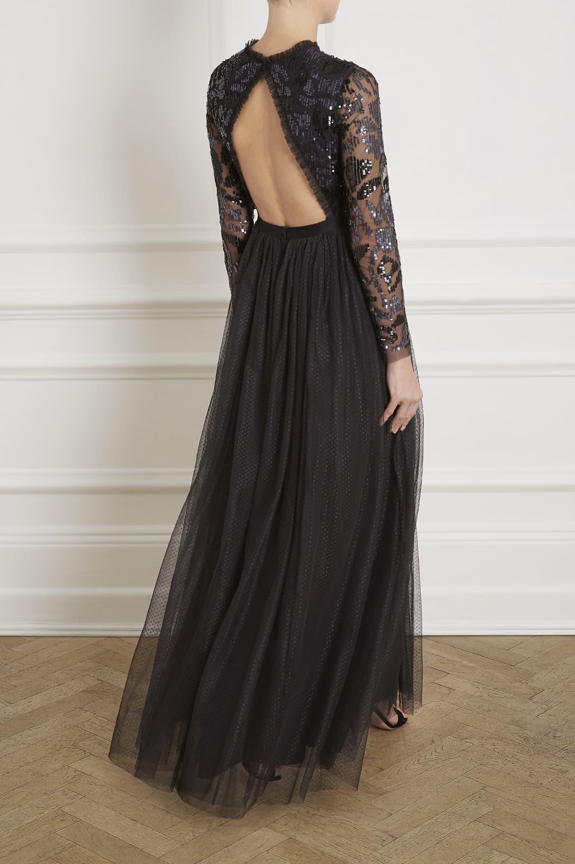floral gloss bodice maxi dress