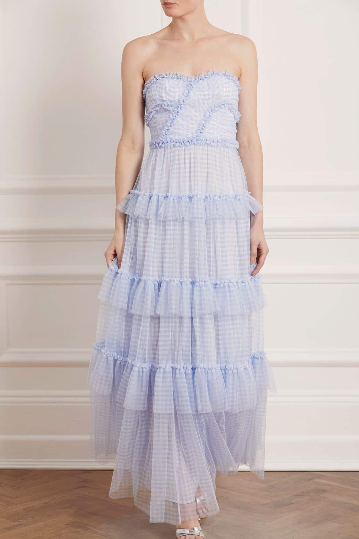 caroline gingham tulle corset gown