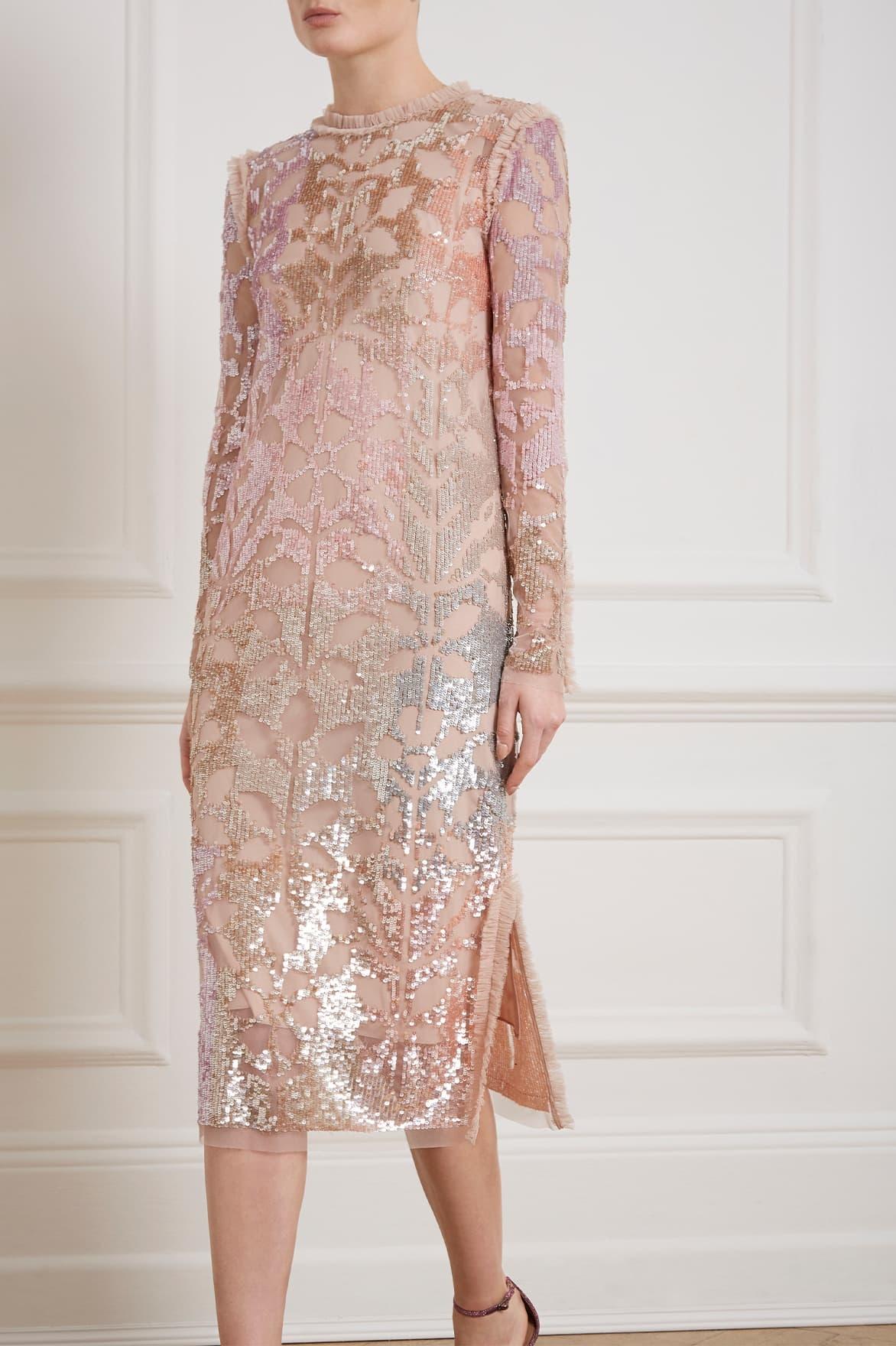 needle and thread tiled sequin dress