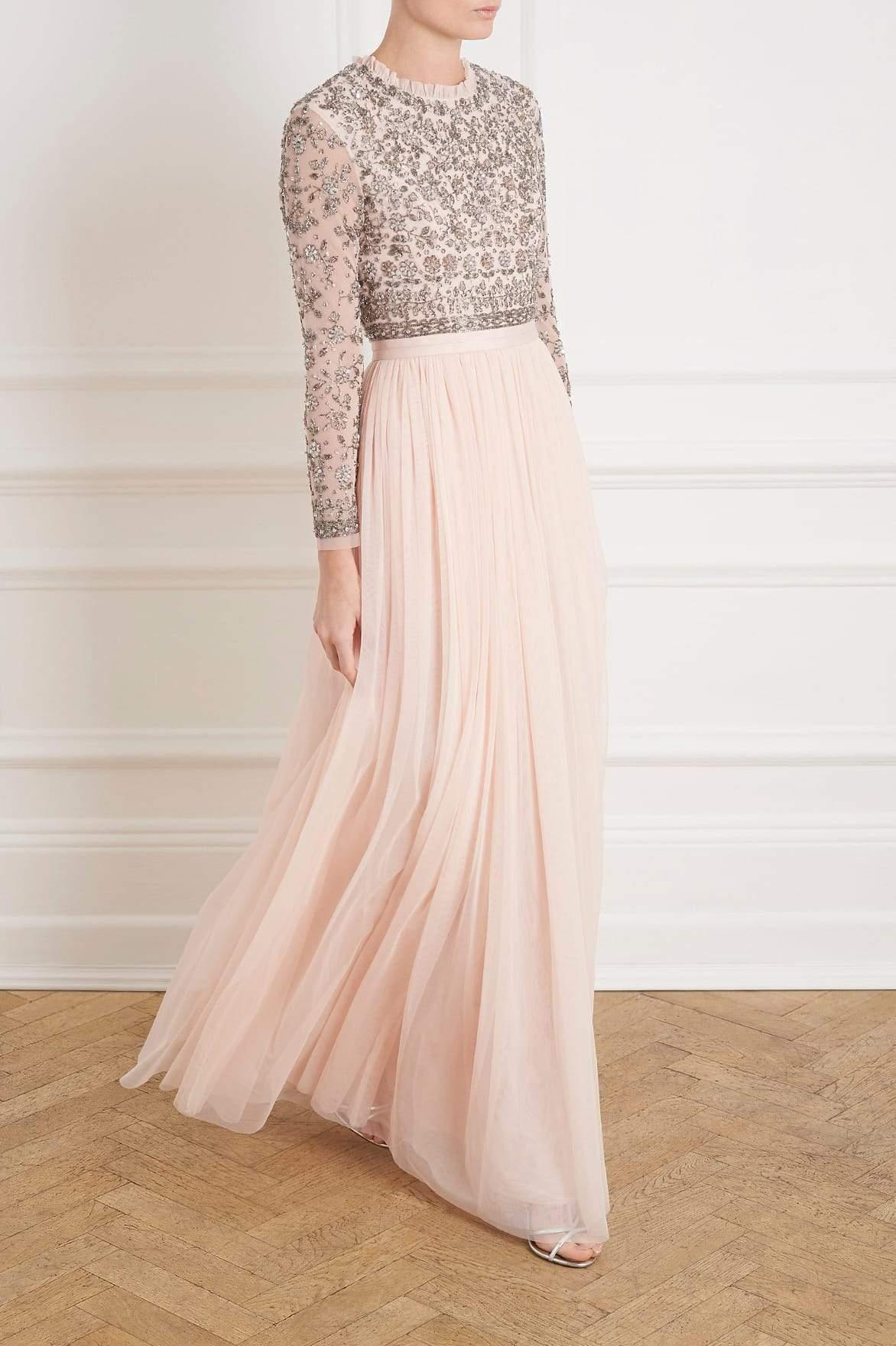 andromeda cap sleeve backless gown