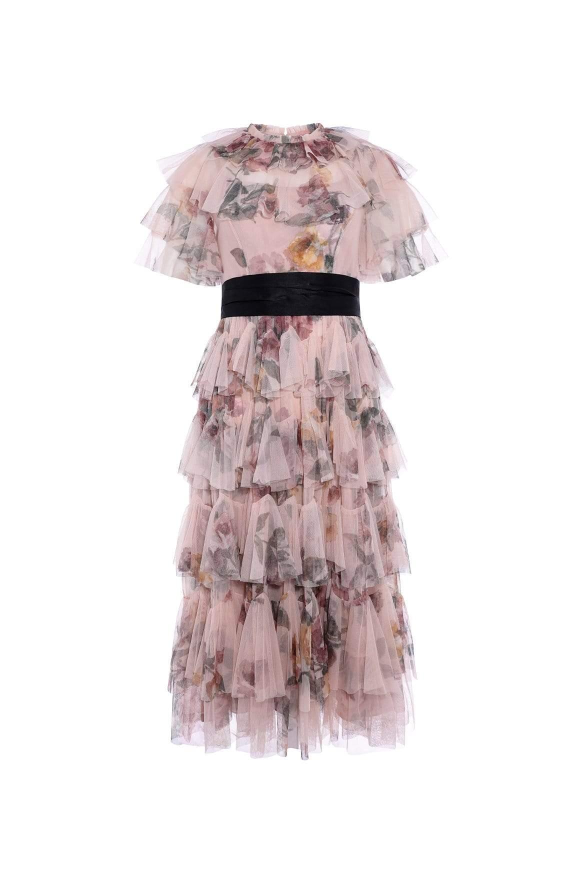 venetian rose tulle dress