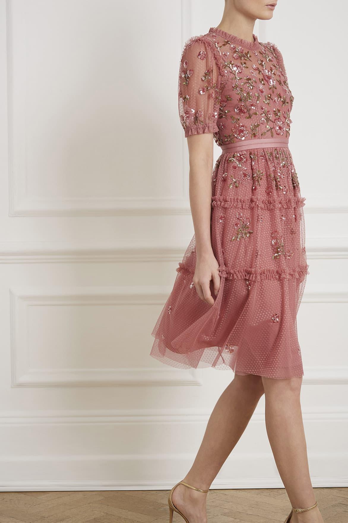 carnation sequin dress