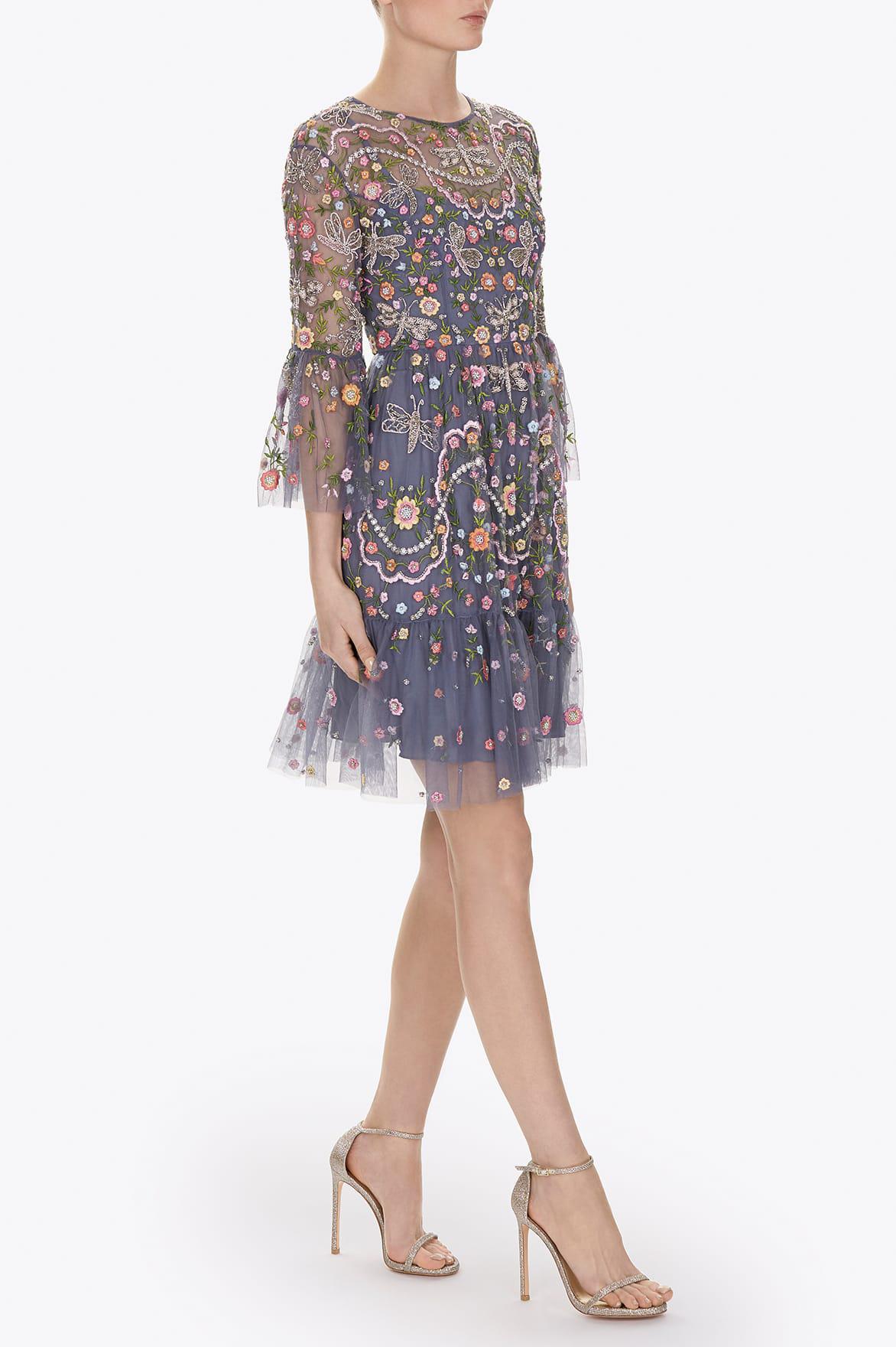 dragonfly garden midi dress