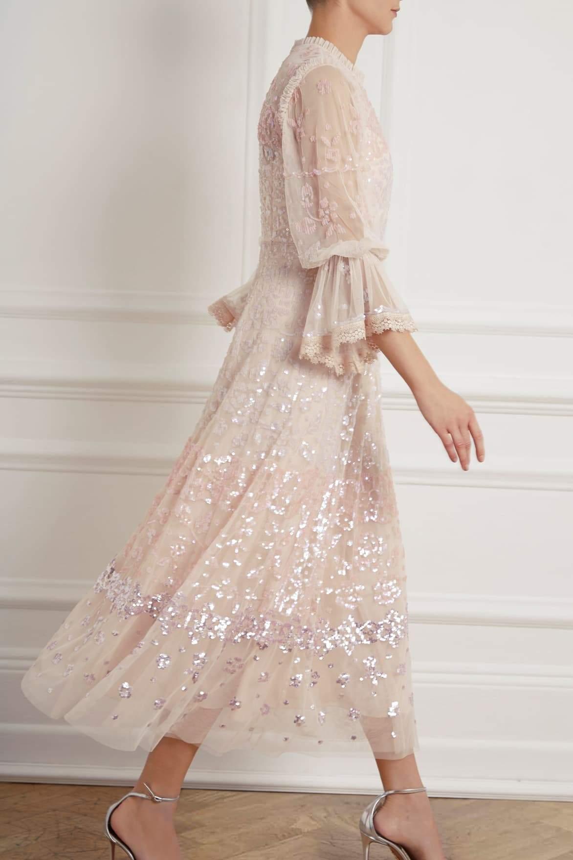 patchwork sequin ballerina dress
