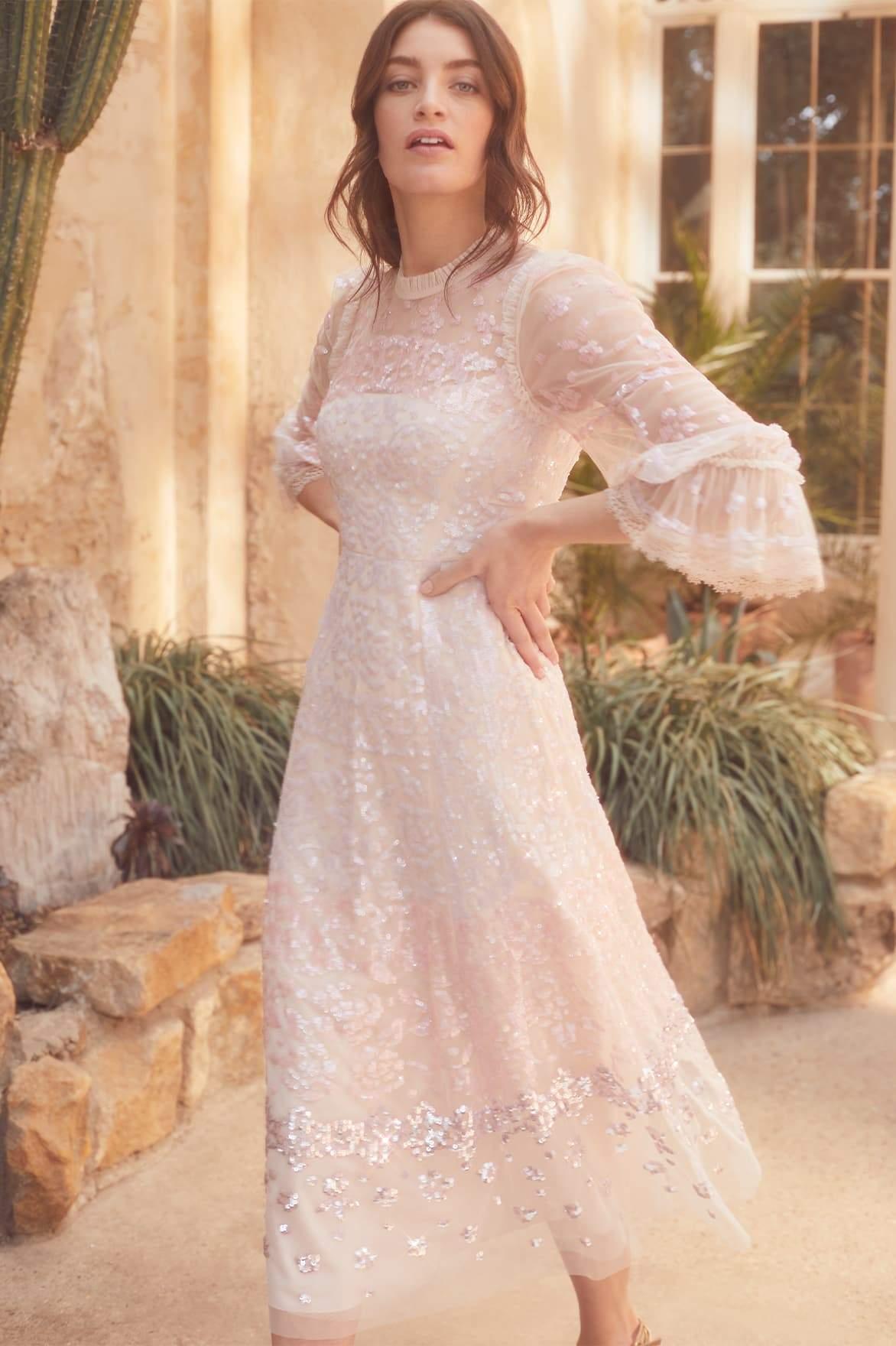 patchwork sequin ballerina dress