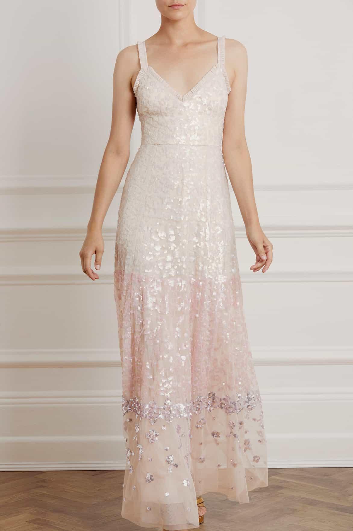 patchwork sequin gown