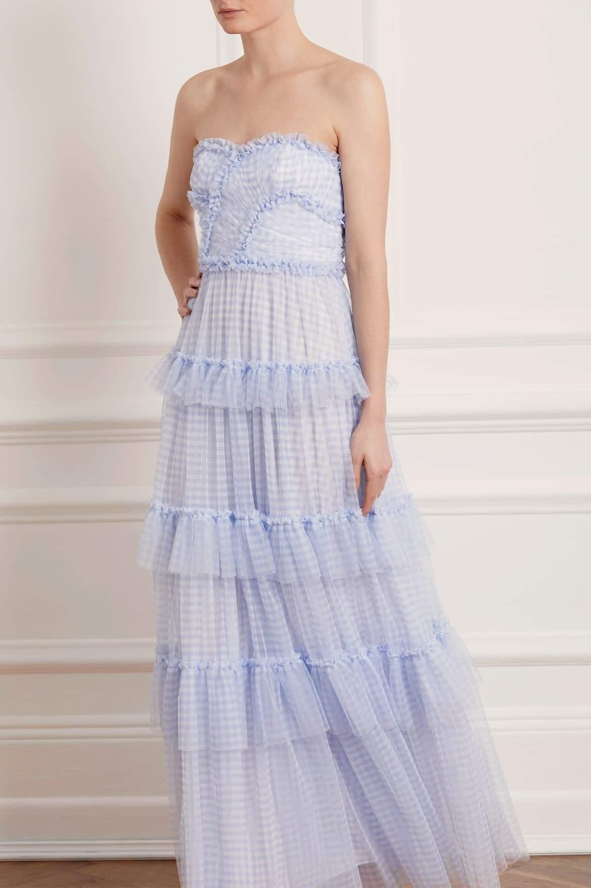 caroline gingham tulle corset gown