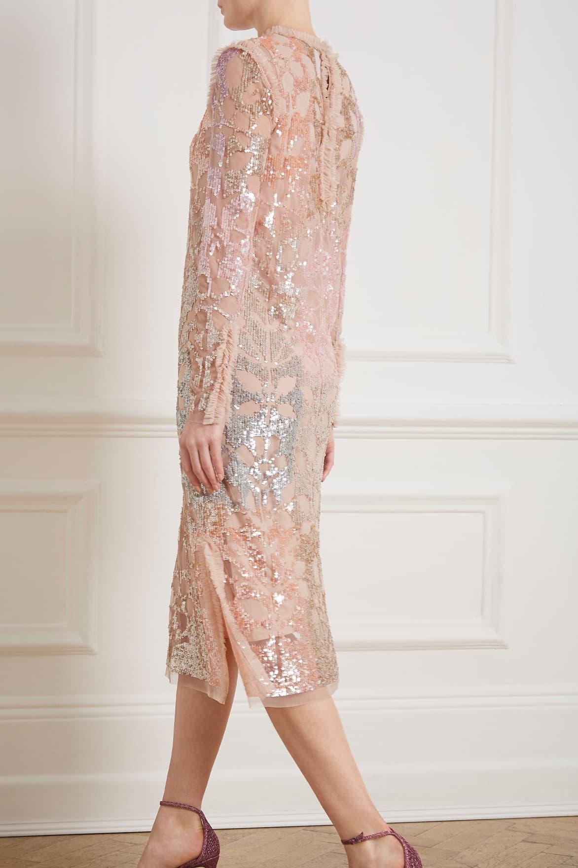 needle and thread tiled sequin dress