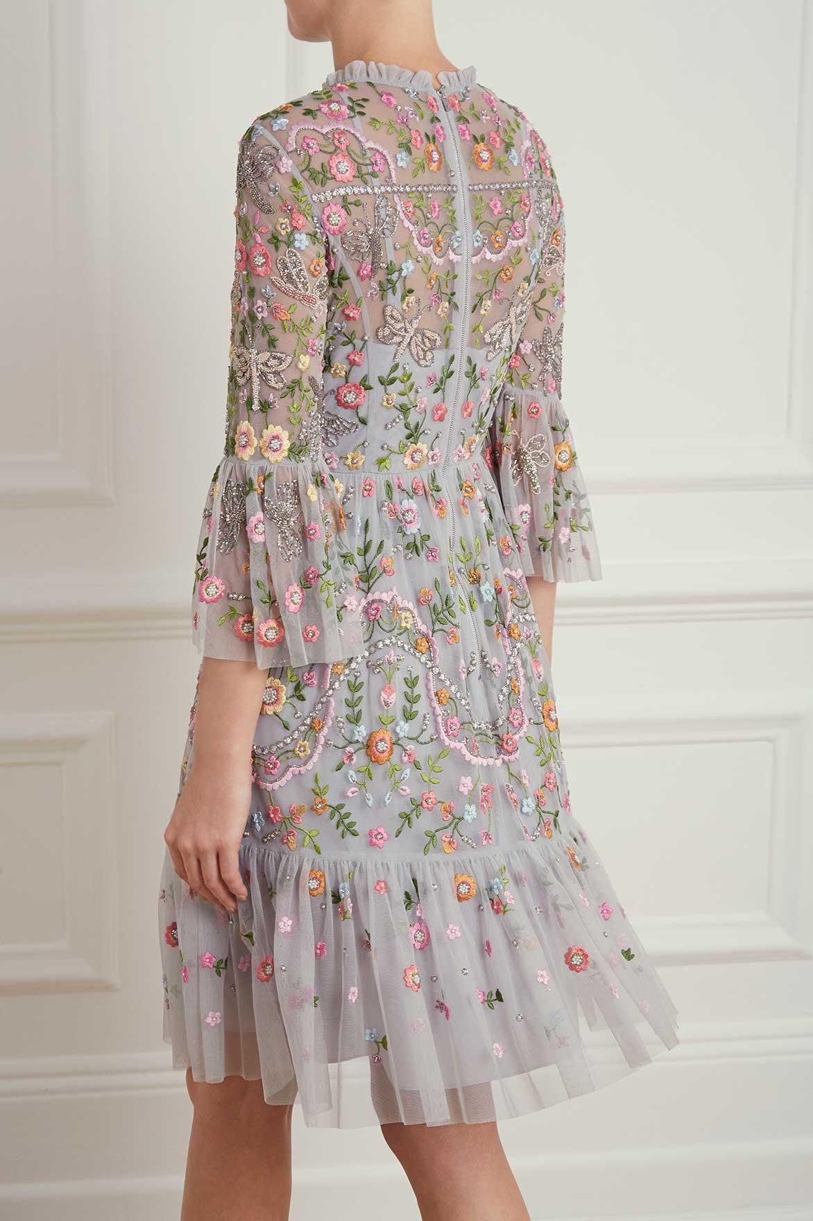 dragonfly garden midi dress