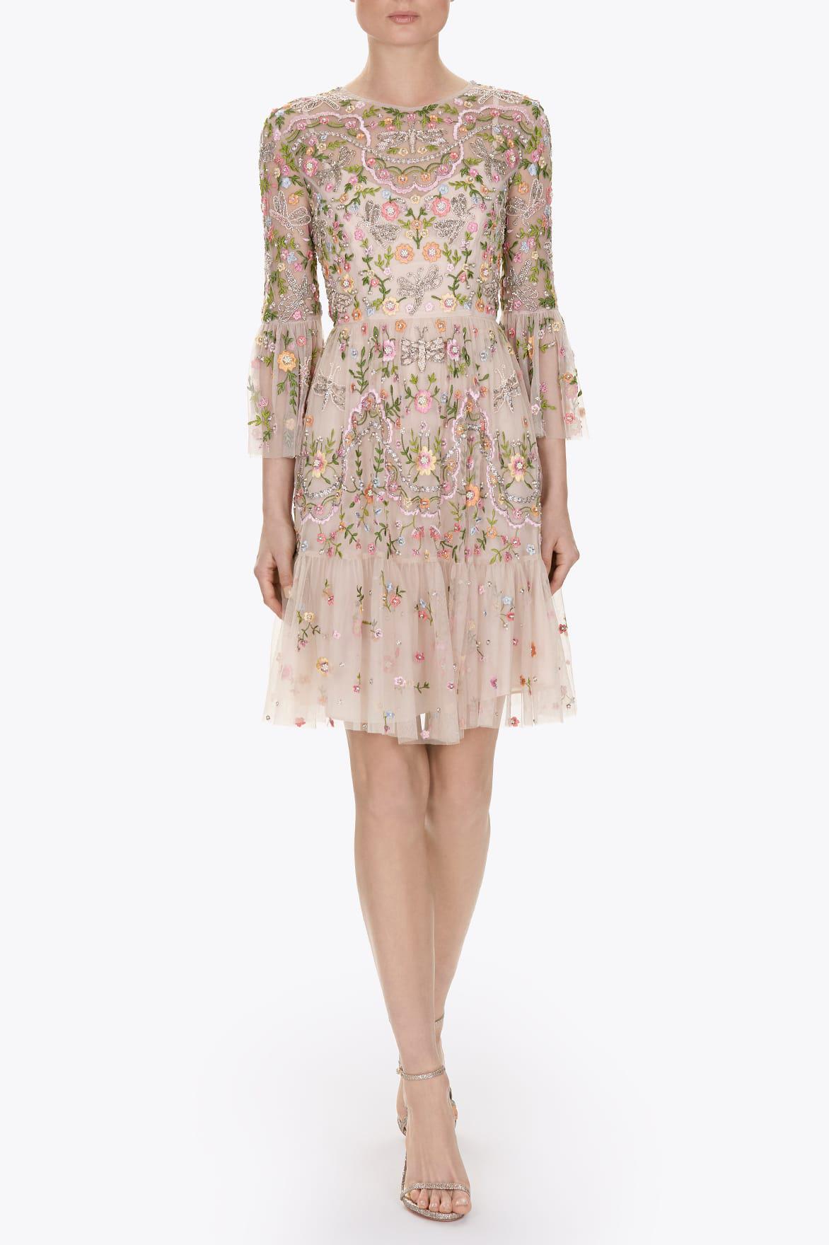 dragonfly garden midi dress