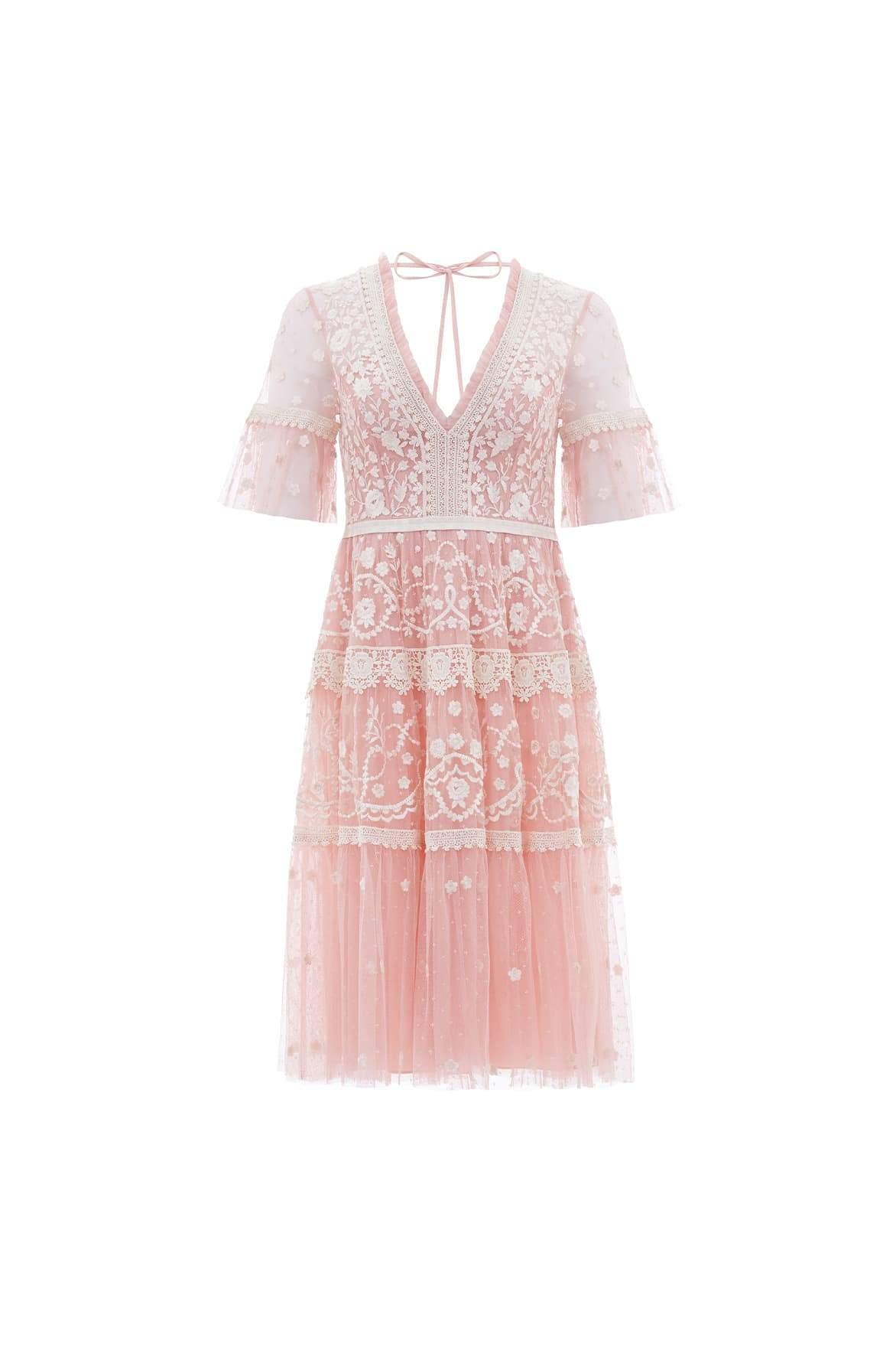 Needle & Thread Midsummer Lace Dress in Pink - Lyst