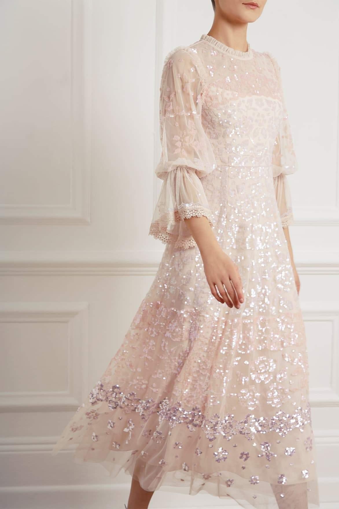 patchwork sequin ballerina dress