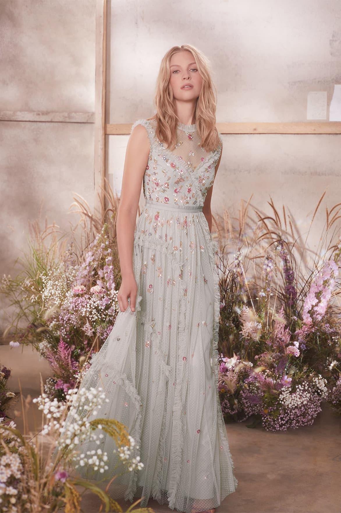 needle and thread shimmer ditsy dress