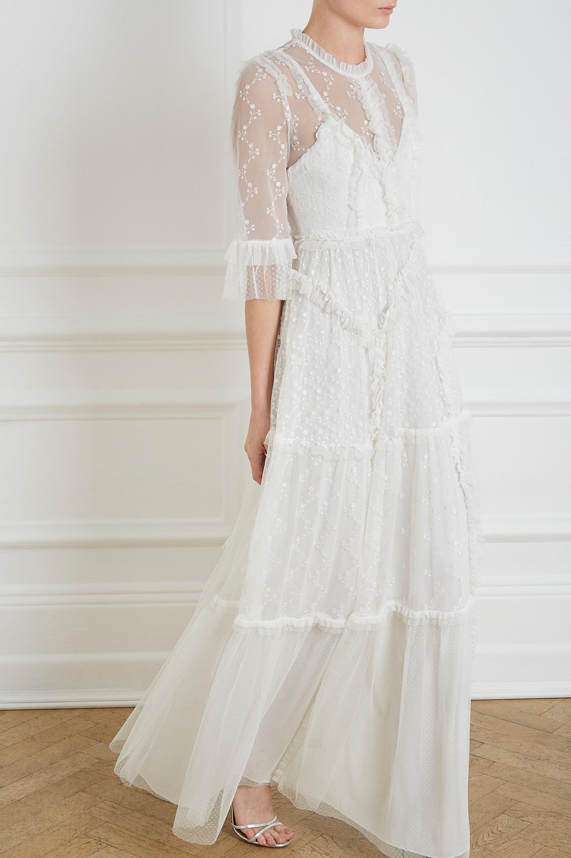 needle and thread white gown