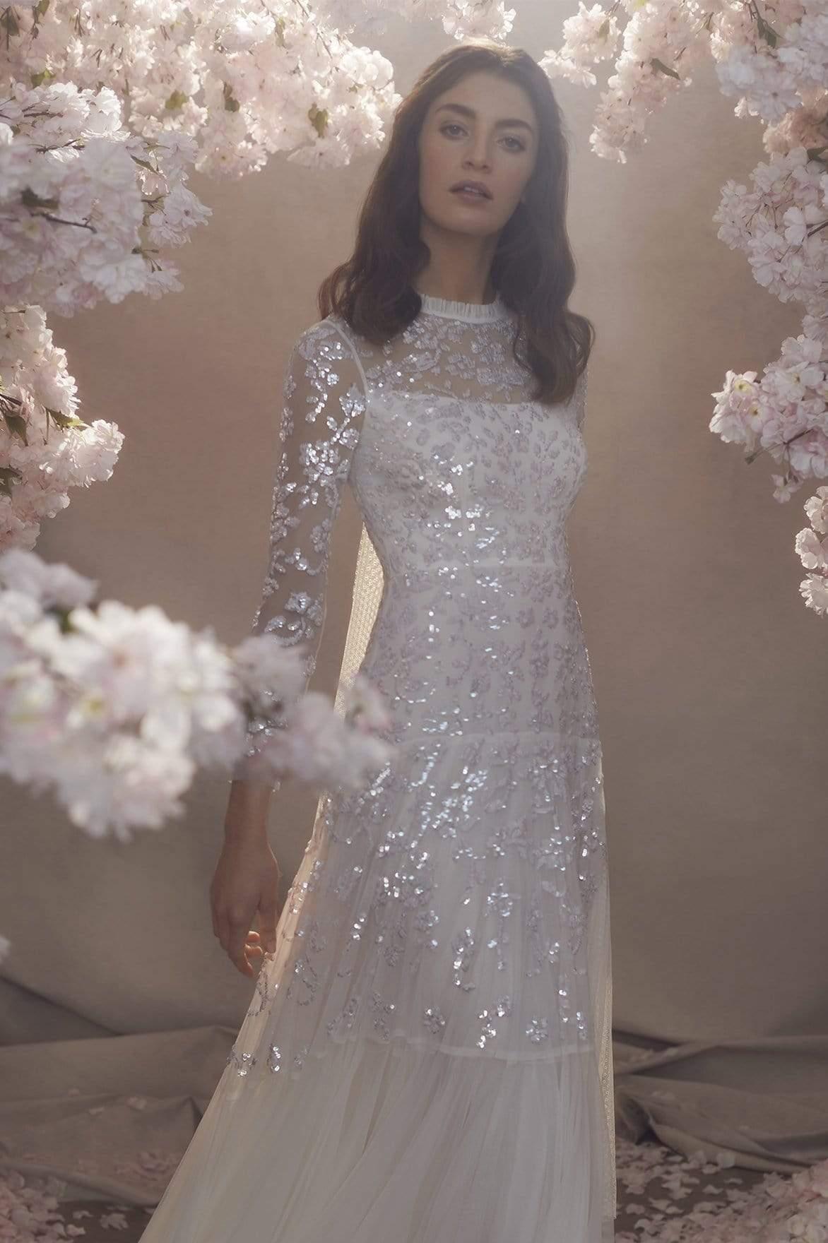 Needle Thread Lace Bella Sequin Long Sleeved Ballerina Bridal