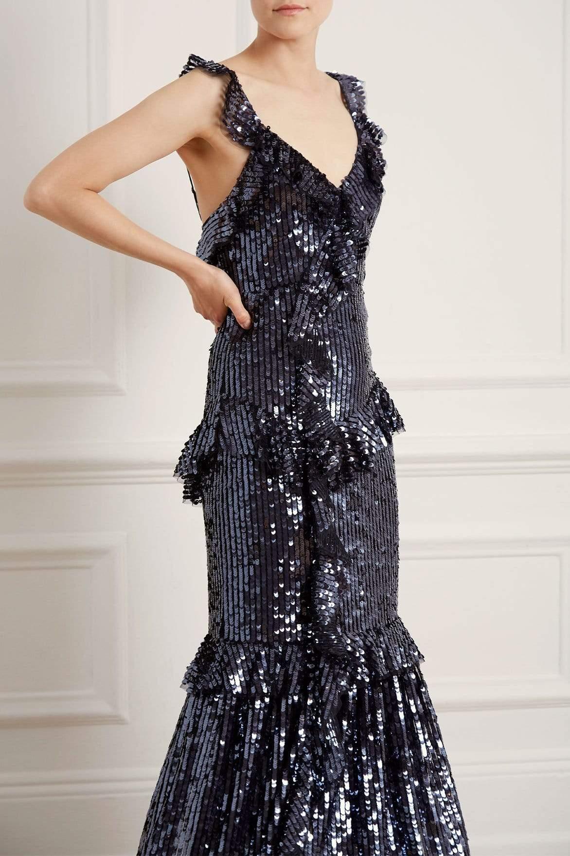 needle and thread sequin gown