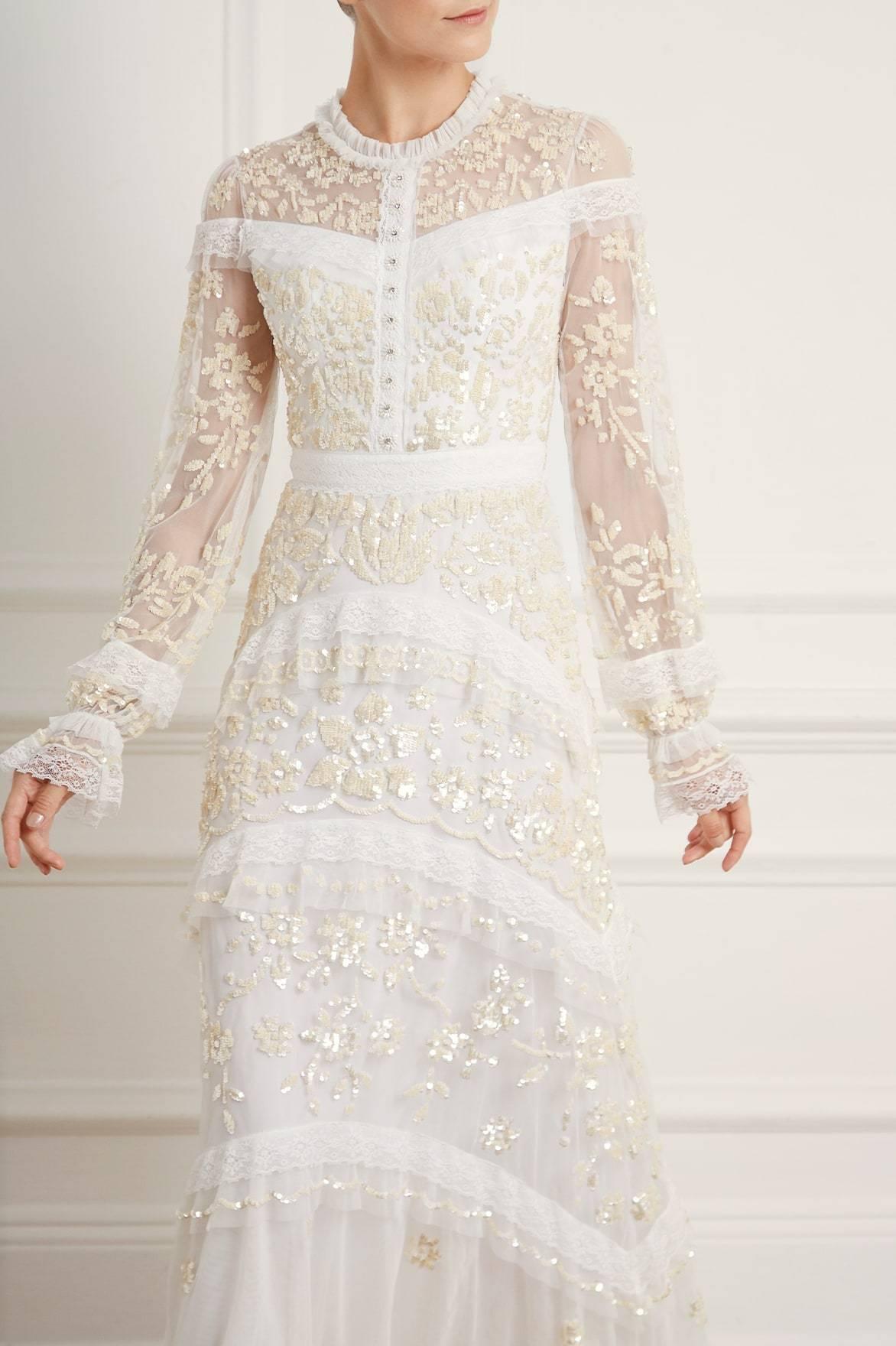 needle and thread white gown