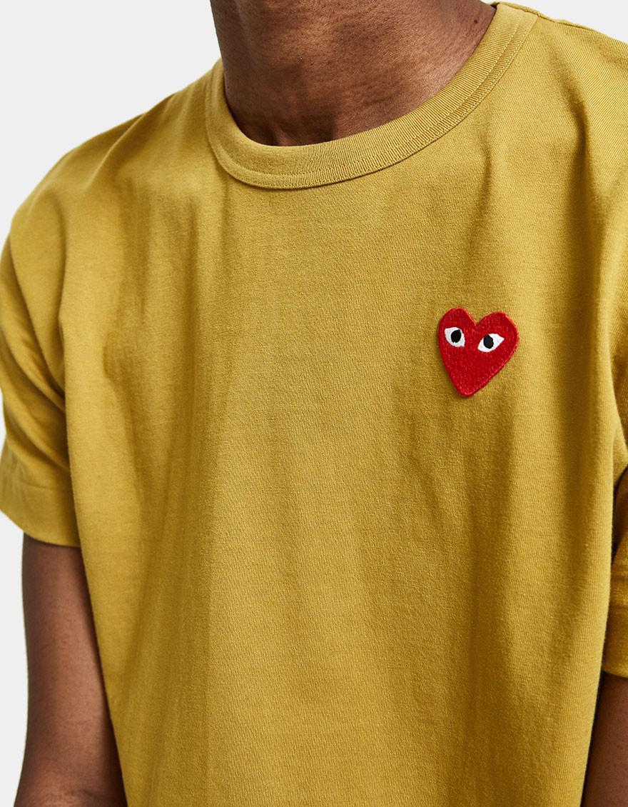 comme des garcons t shirt yellow