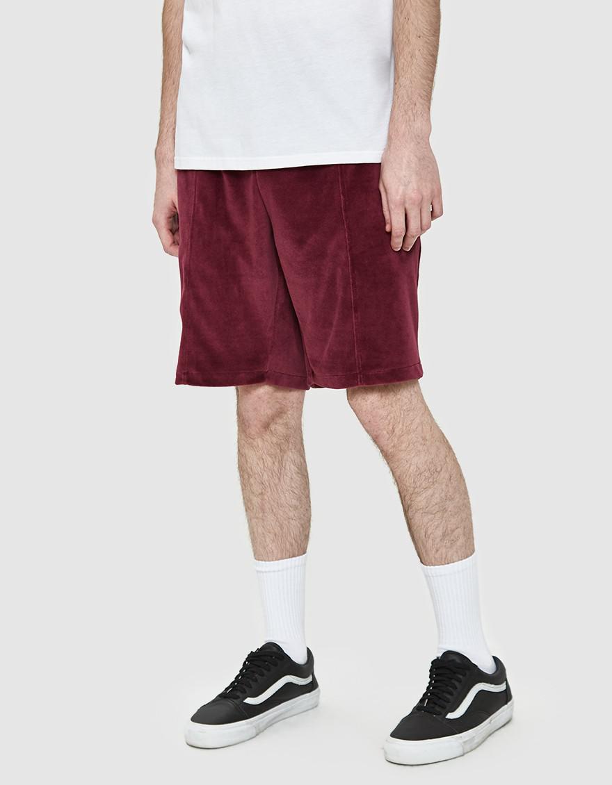 stussy velour shorts
