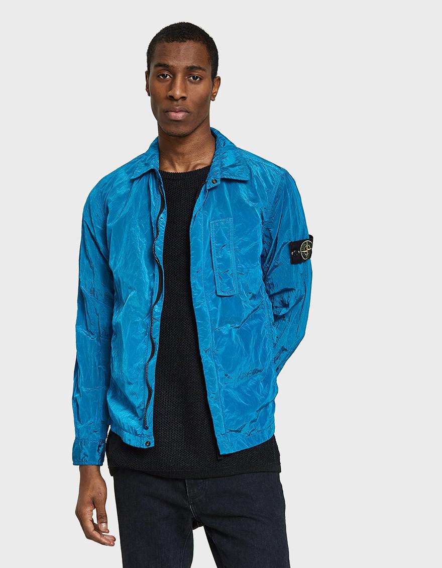 Stone Island Nylon Metal Overshirt In Cobalt Blue for Men Lyst