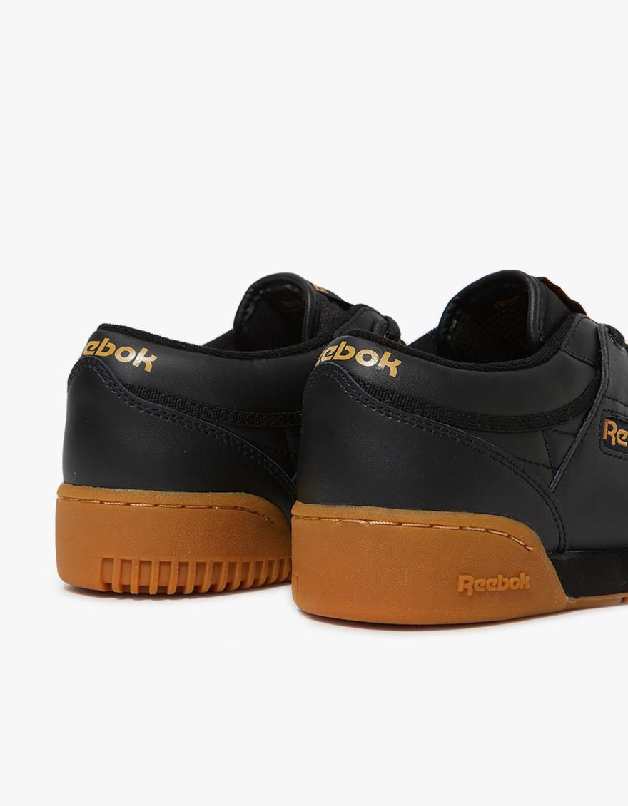 Reebok Leather Workout Low Gum Sole in Black for Men Lyst