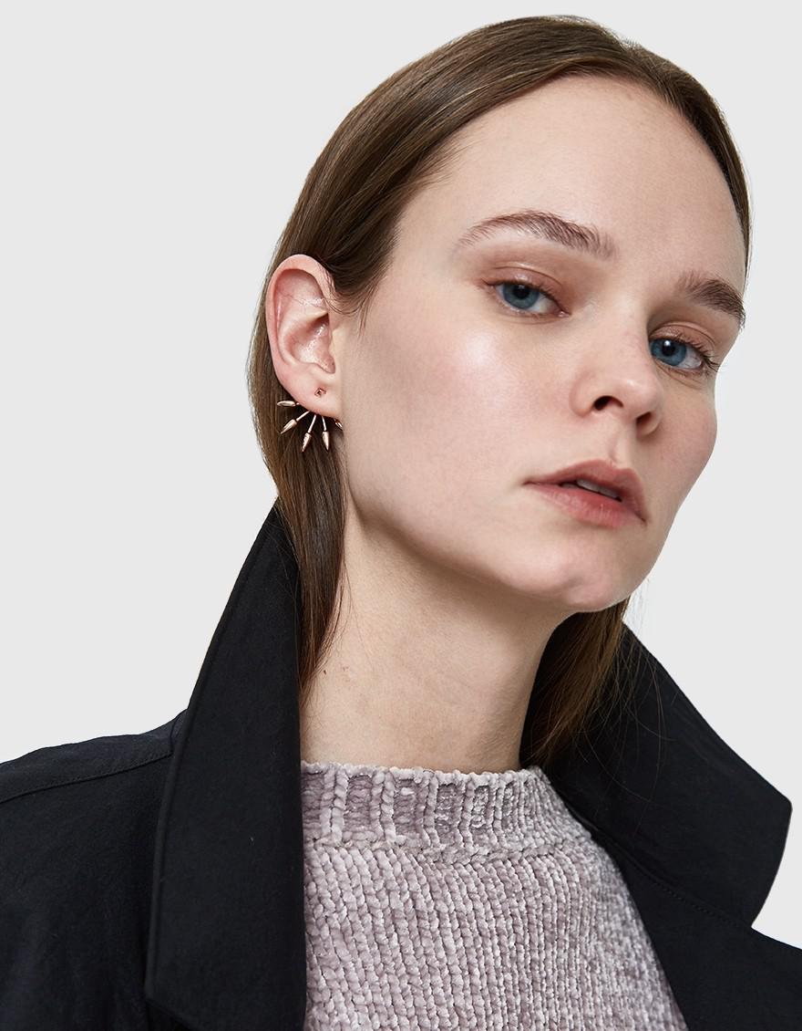 Lyst Pamela Love 5 Spike Earring In Rose Gold Gallery