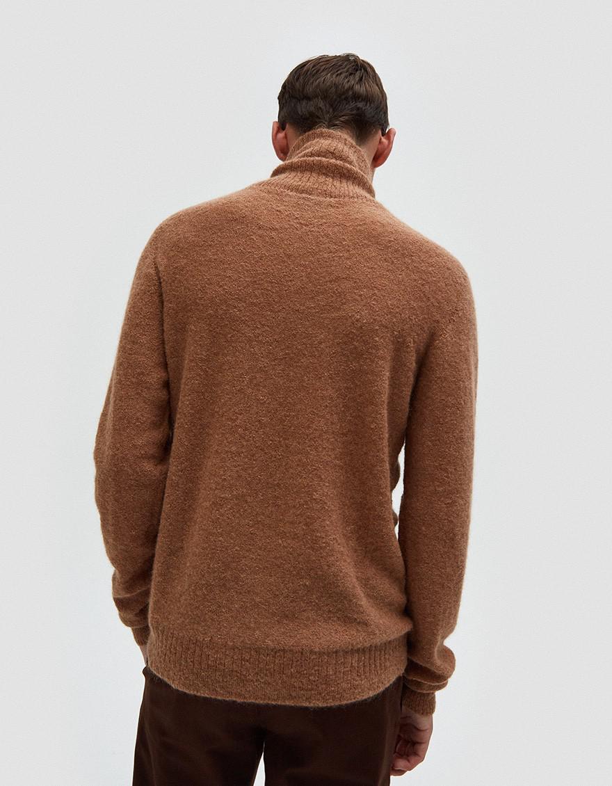 brown cotton turtleneck
