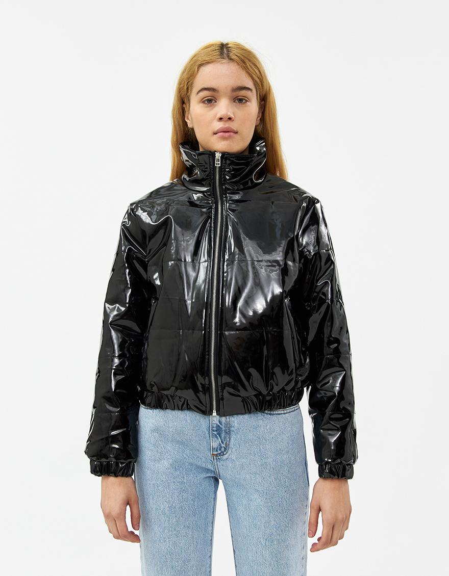patent puffer jacket