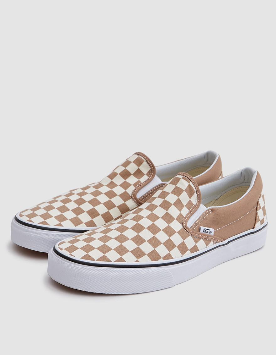 vans checkerboard slip on tigers eye